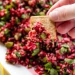 Cranberry Salsa is an amazing holiday appetizer that is pretty taste served over cream che Cranberry Salsa over Cream Cheese