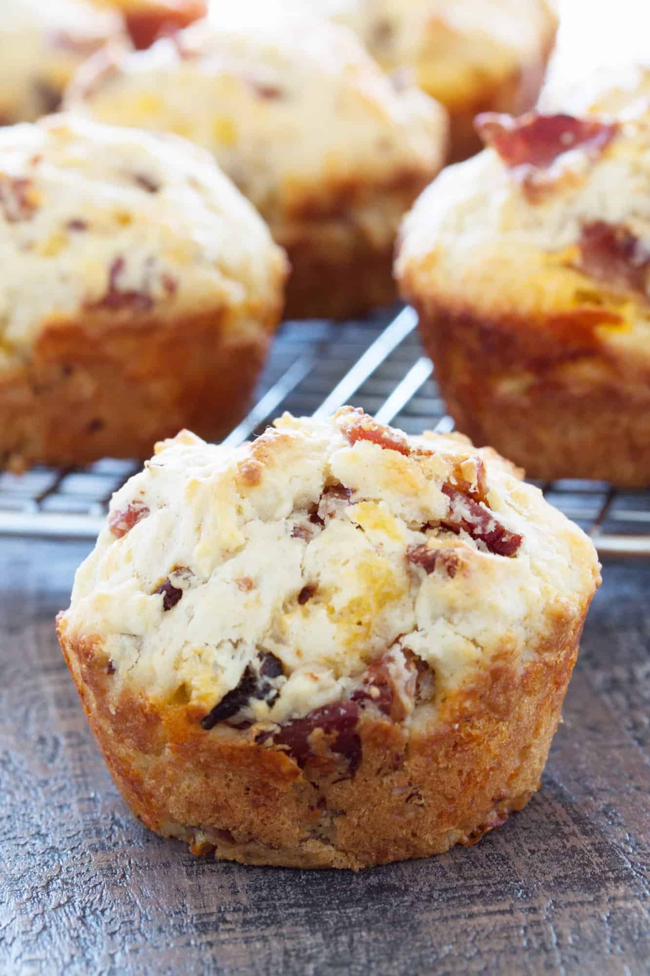 Savory Bacon Cheddar Muffins are the perfect on Savory Bacon Cheddar Muffins