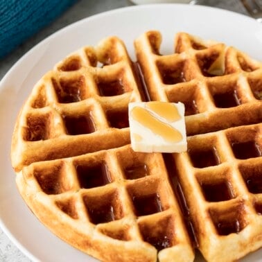 Greek Yogurt Waffles add some protein and greek yogurt goodness to your morning waffle routine. Give your waffles a healthy touch with this easy breakfast recipe.