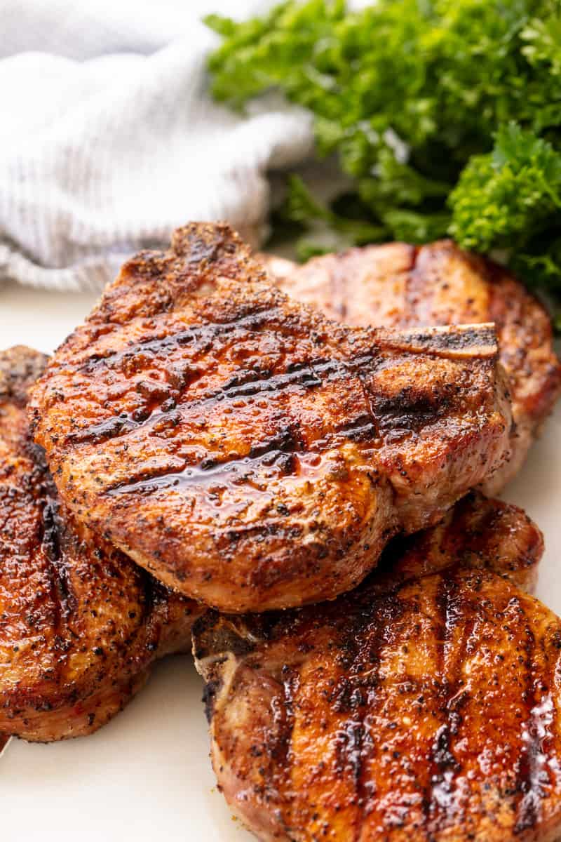 A stack of Grilled Pork Chops