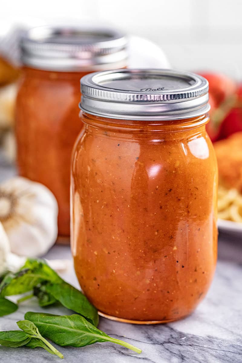 Fire Roasted Spaghetti Sauce from Scratch canned in mason jars