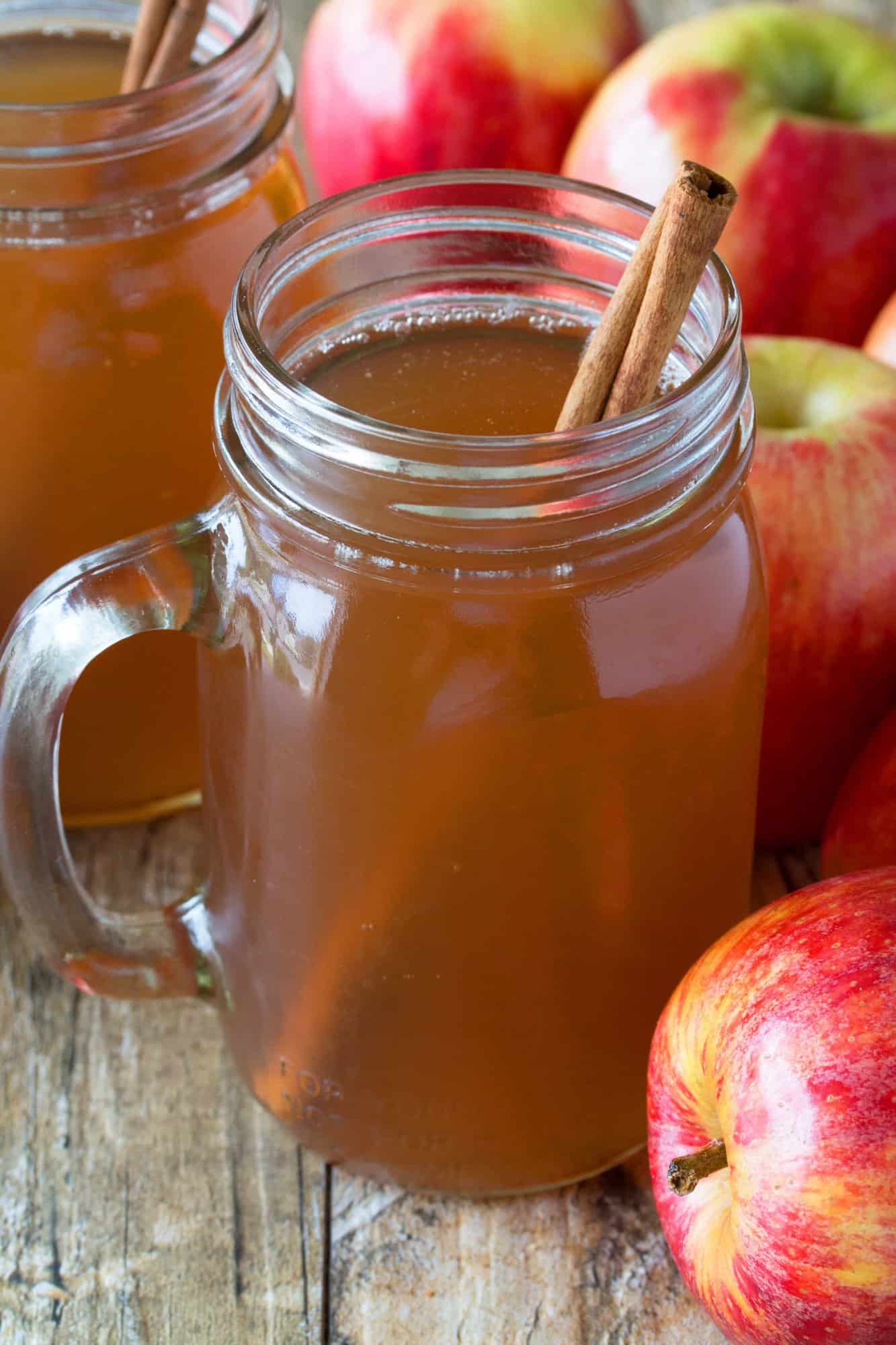 Cuddle up and stay warm with a mug of  spiced apple cider Slow Cooker Apple Cider From Scratch