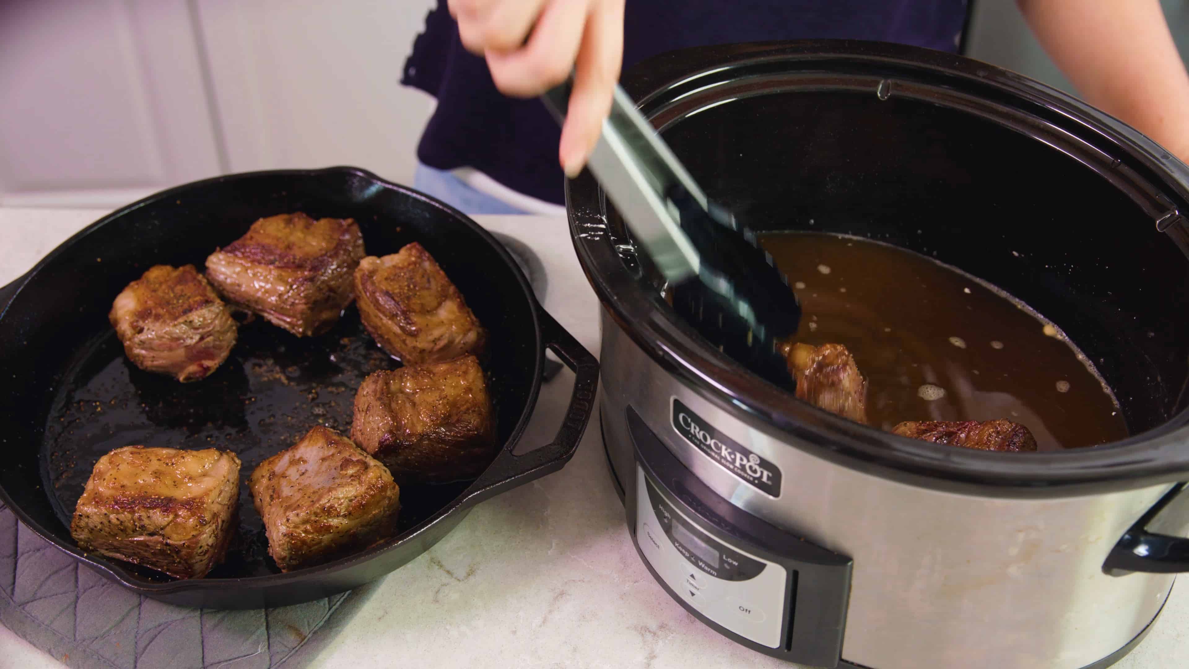 Slow Cooker Beef Short Ribs are cooked in the crockpot until they reach fall Slow Cooker Beef Short Ribs