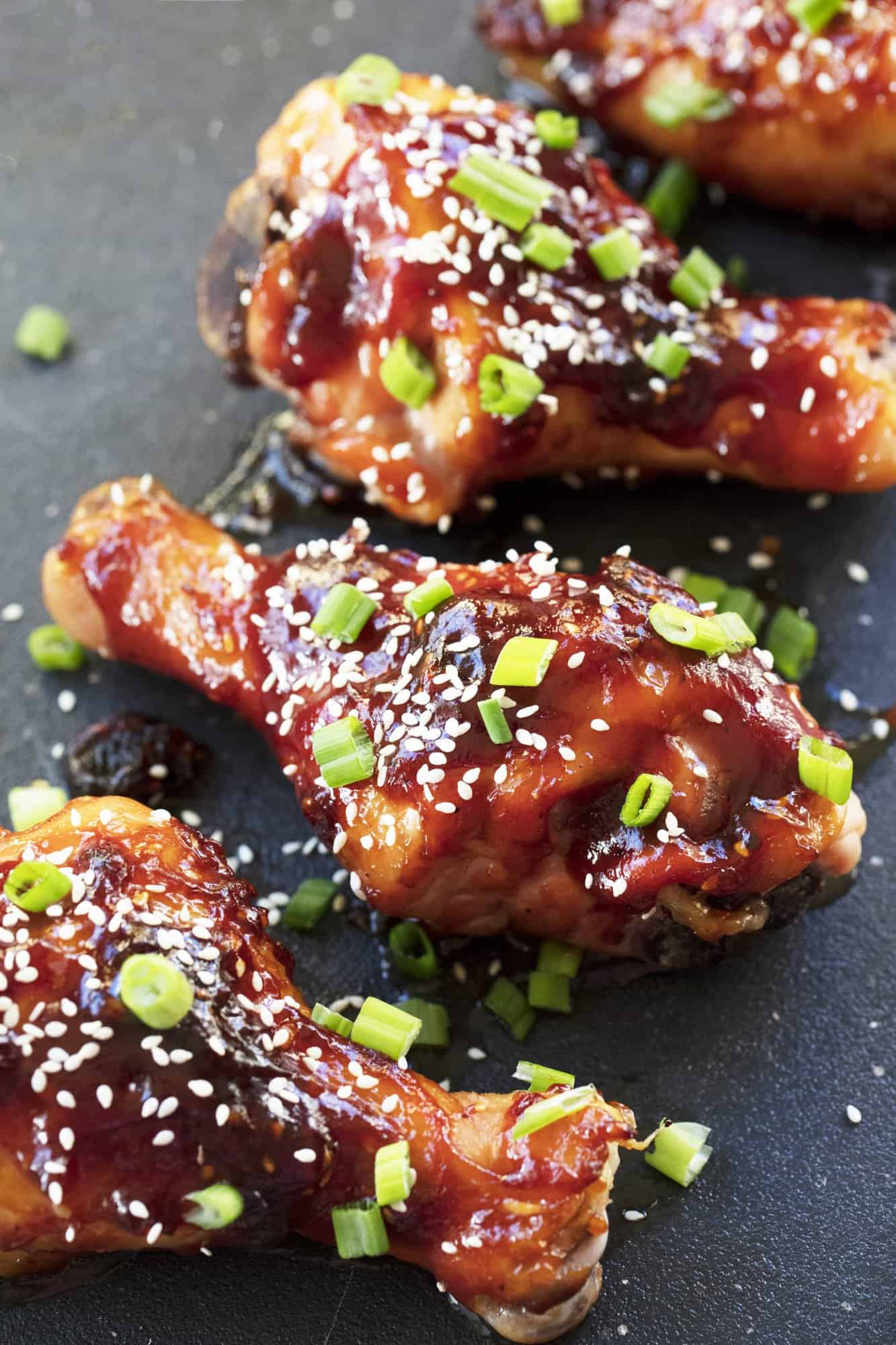 A quick and easy Korean BBQ sauce is the key in these Korean Glazed Chicken Drumsticks. You are going to want to put it on everything!
