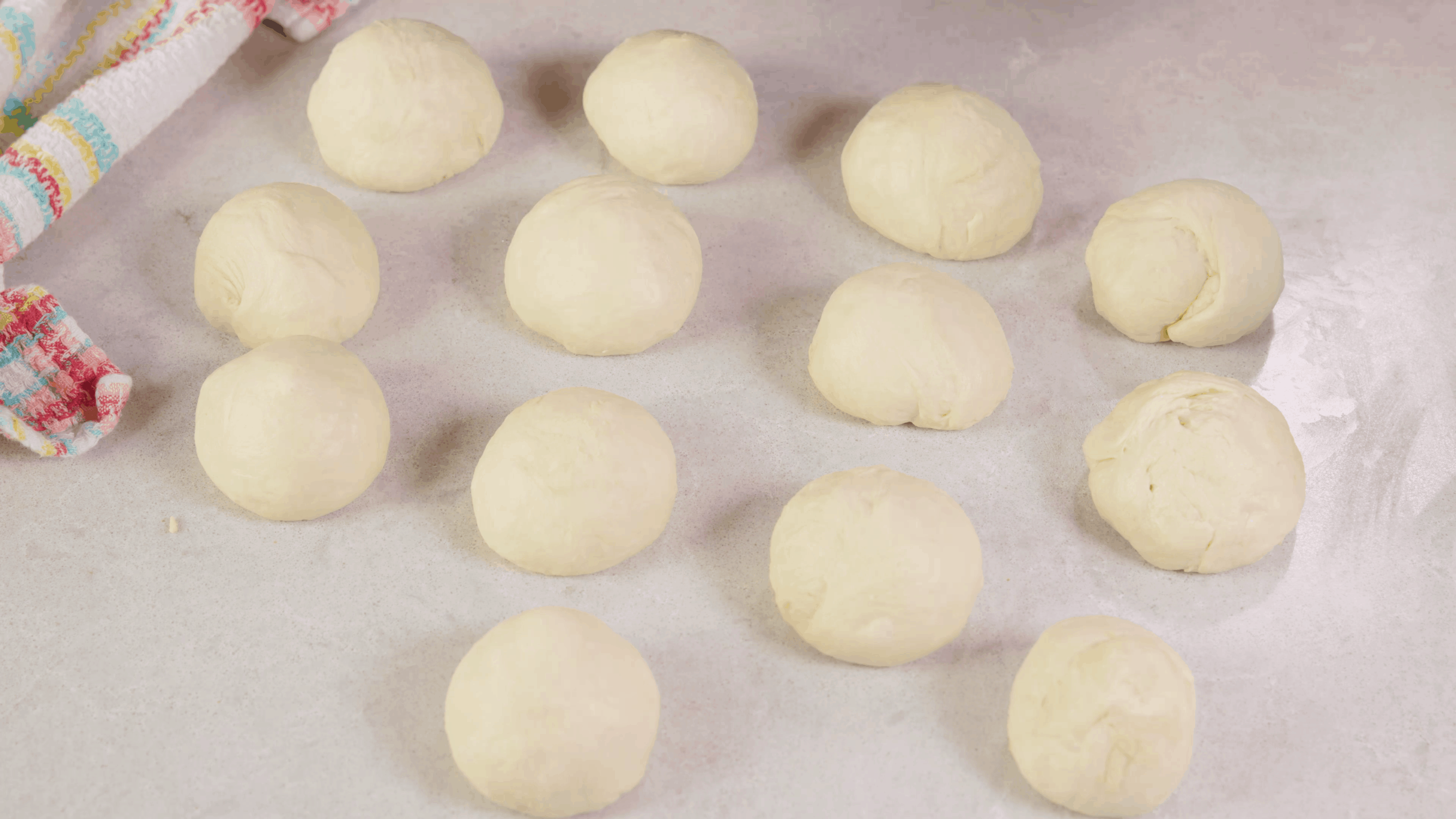 Shaped pita dough balls