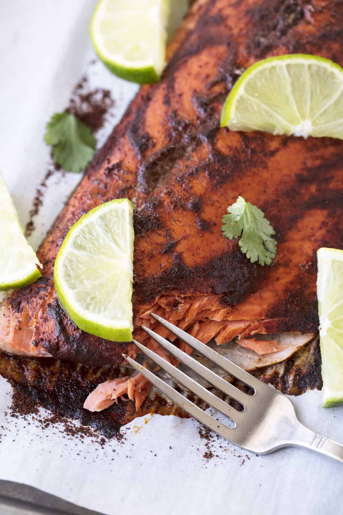 This Healthy Baked Chili Lime Salmon requires just  Healthy Baked Chili Lime Salmon