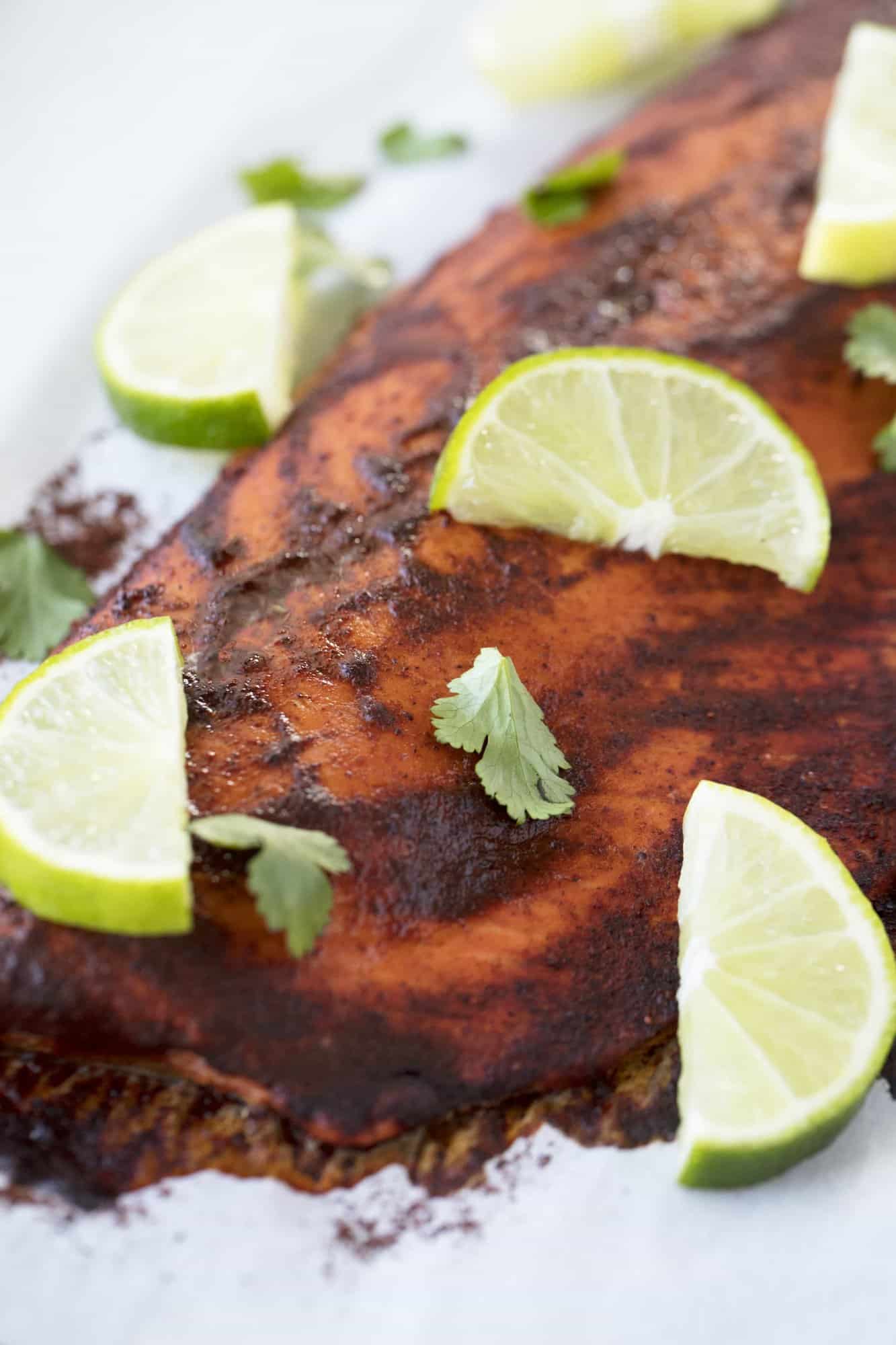This Healthy Baked Chili Lime Salmon requires just  Healthy Baked Chili Lime Salmon