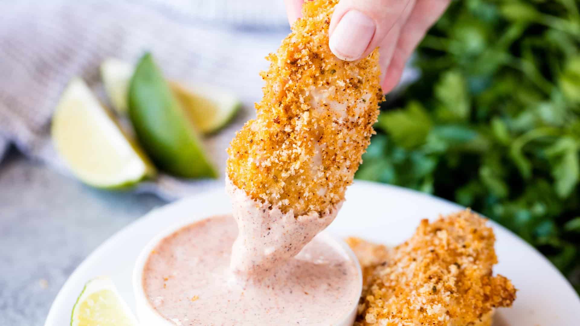 Chili-Lime Baked Chicken Tenders take the classic flavor combination and mashes it with a kid favorite, for a grown up version of chicken tenders that will have you licking your fingers! This easy dinner will be a hit with the whole family!