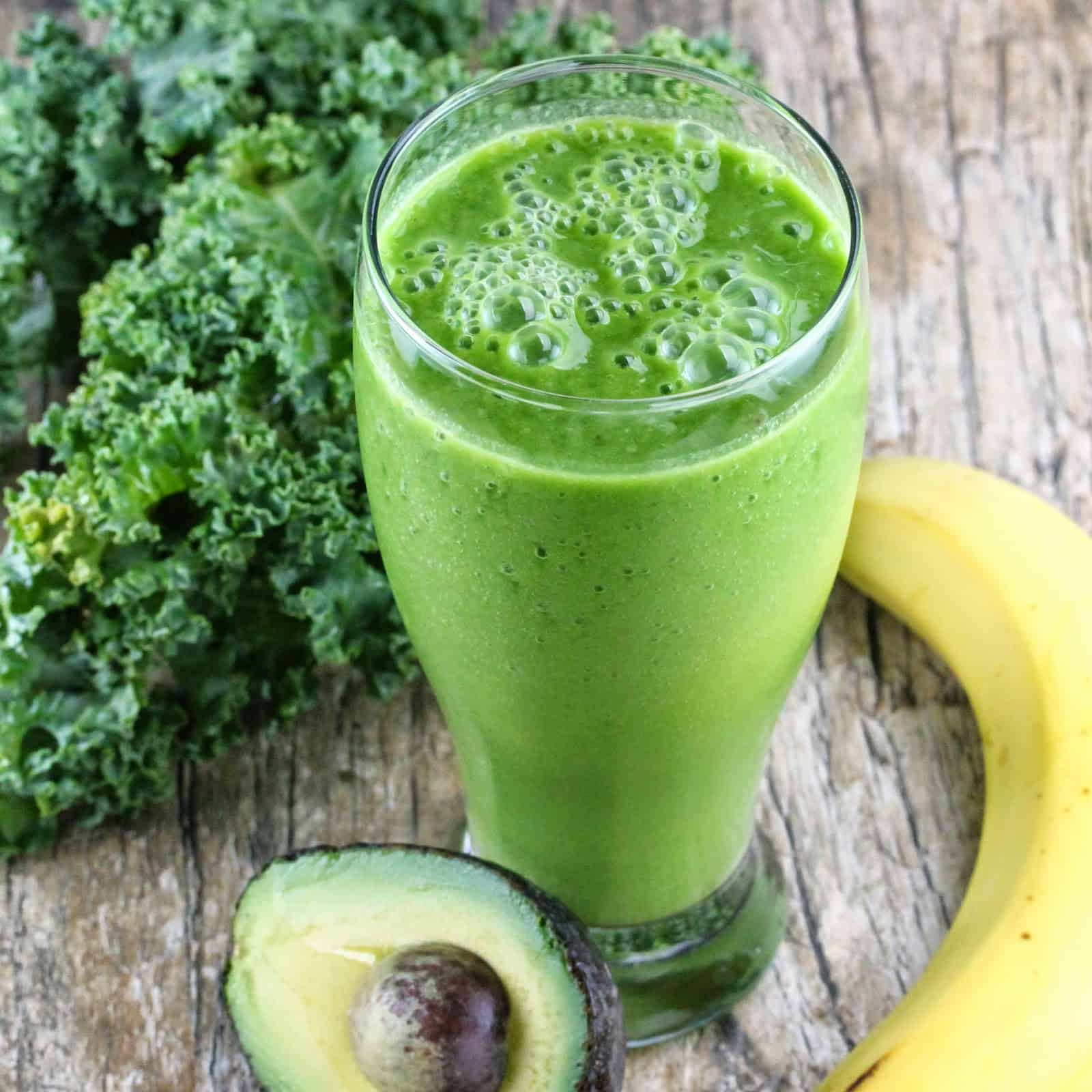 Kale Avocado Banana Green Smoothie