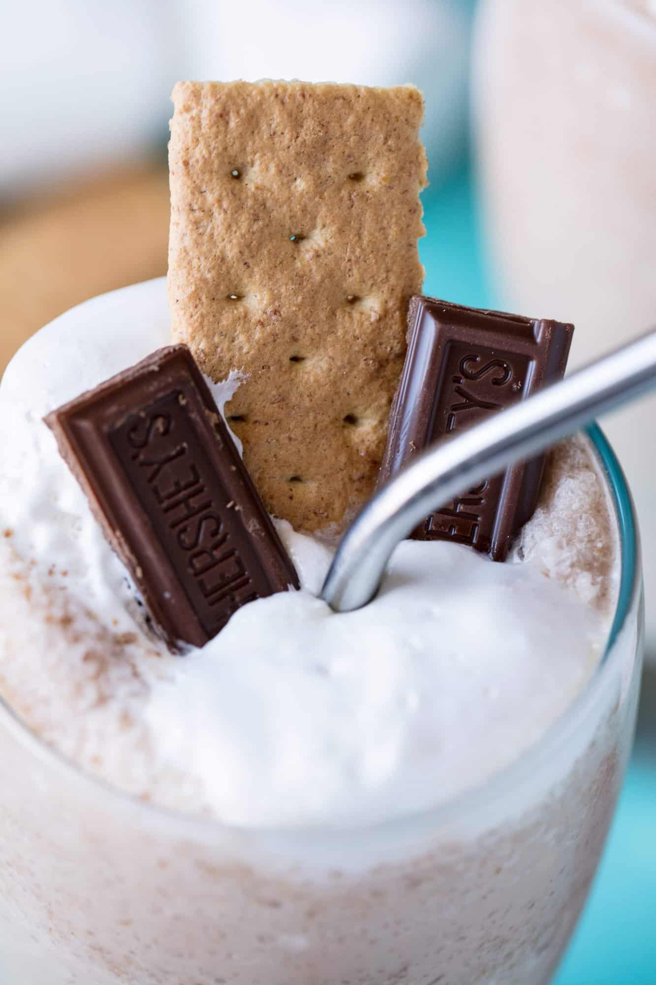 A closeup of a S'mores Frappe