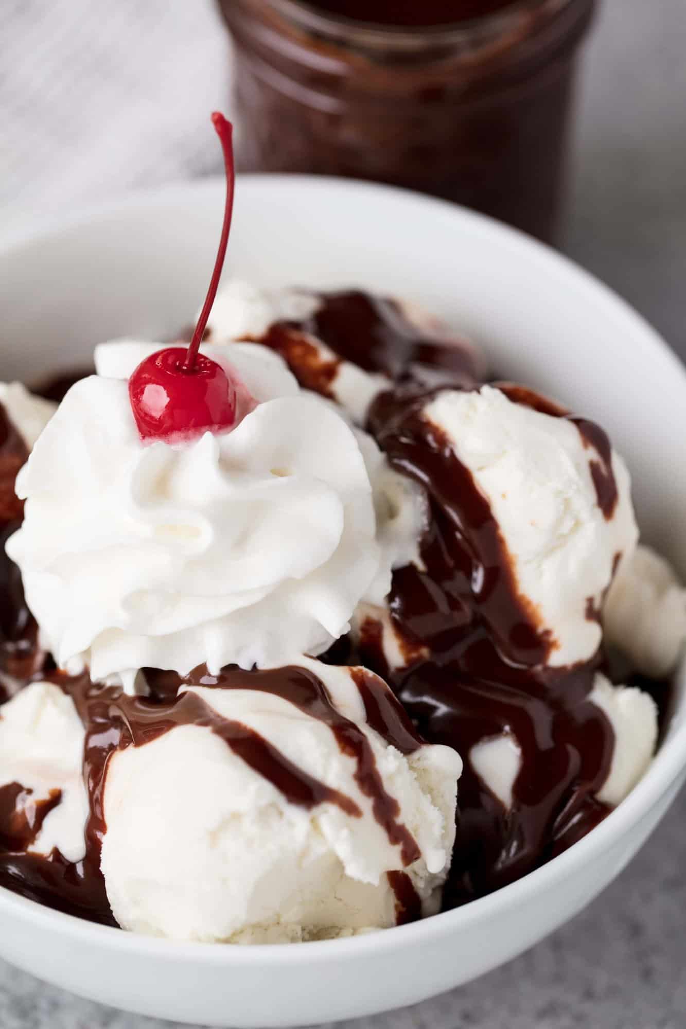 Thick, fudgy, gooey and smooth....this really is The Best Hot Fudge Sauce. It's super easy to make your own homemade hot fudge sauce at home and it tastes so much better than the store bought stuff.