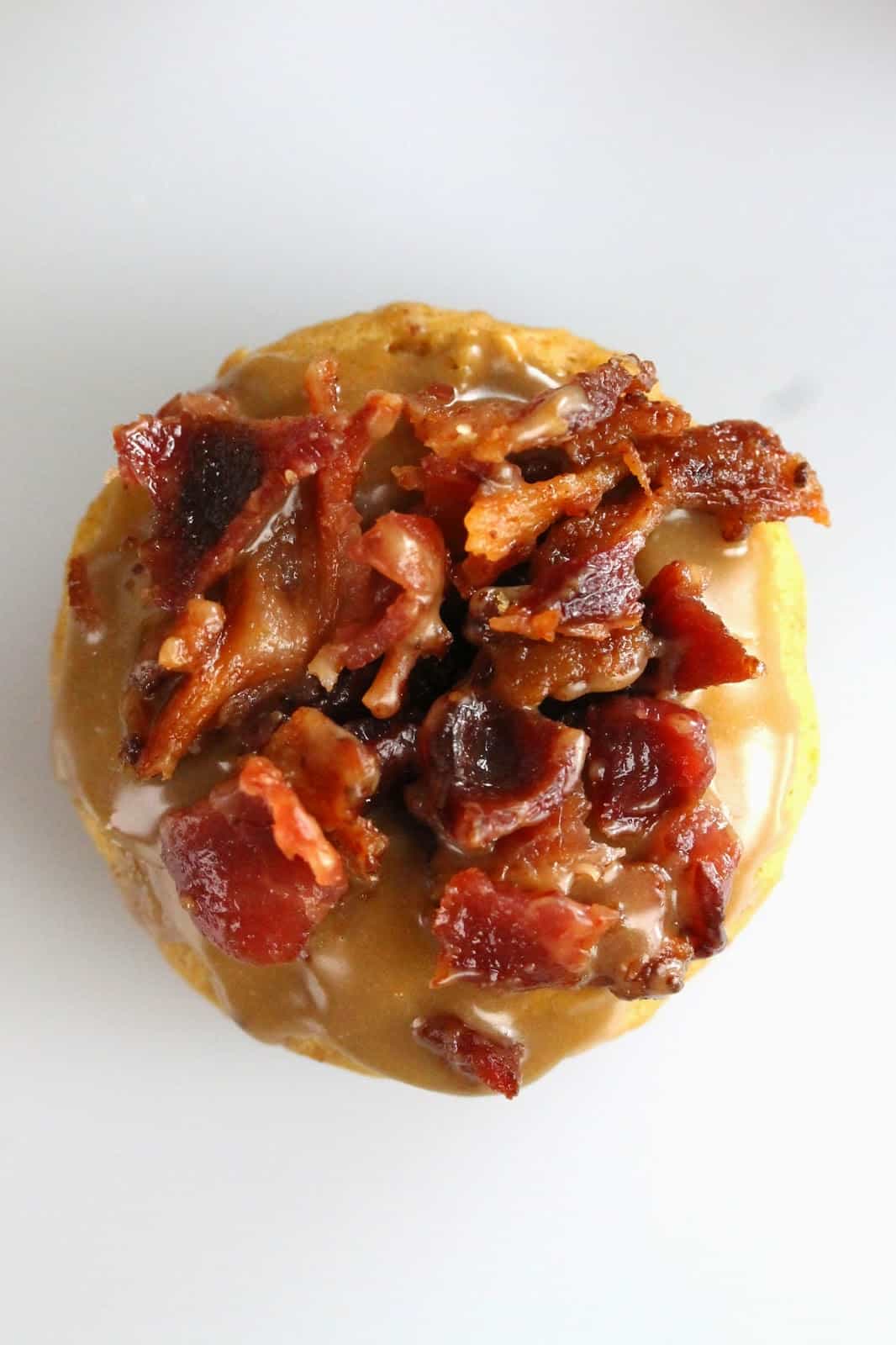 Bird's eye view shot of Maple Bacon Pumpkin Donuts