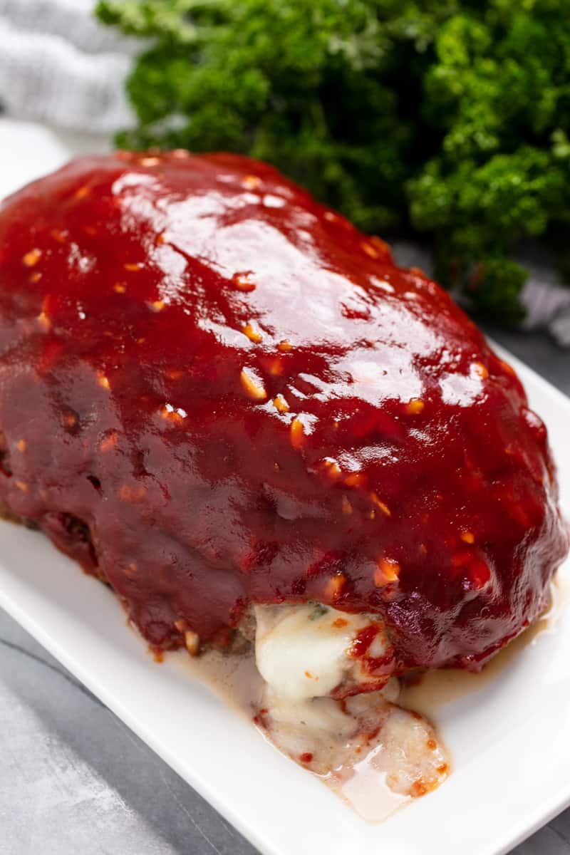 mozzarella stuffed meatloaf.