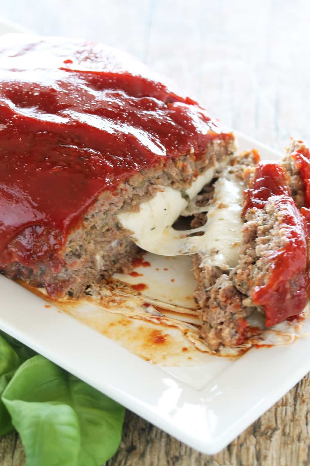 Mozzarella Stuffed Meatloaf