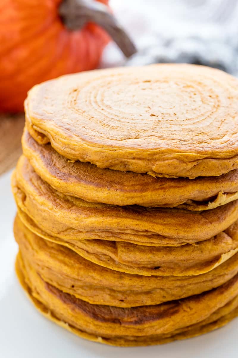 a stack of pumpkin pancakes.