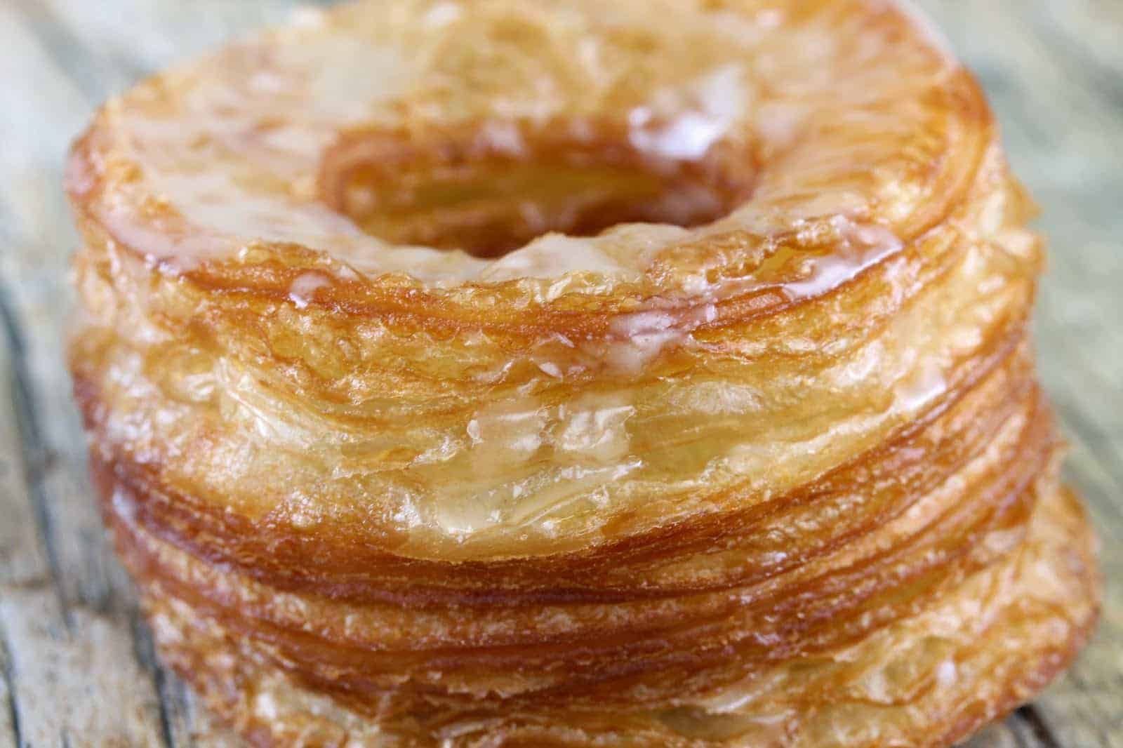 Close up of Homemade cronuts