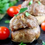 Are you ready for one of the simplest appetizers ever Sausage and Tomato Stuffed Mushrooms