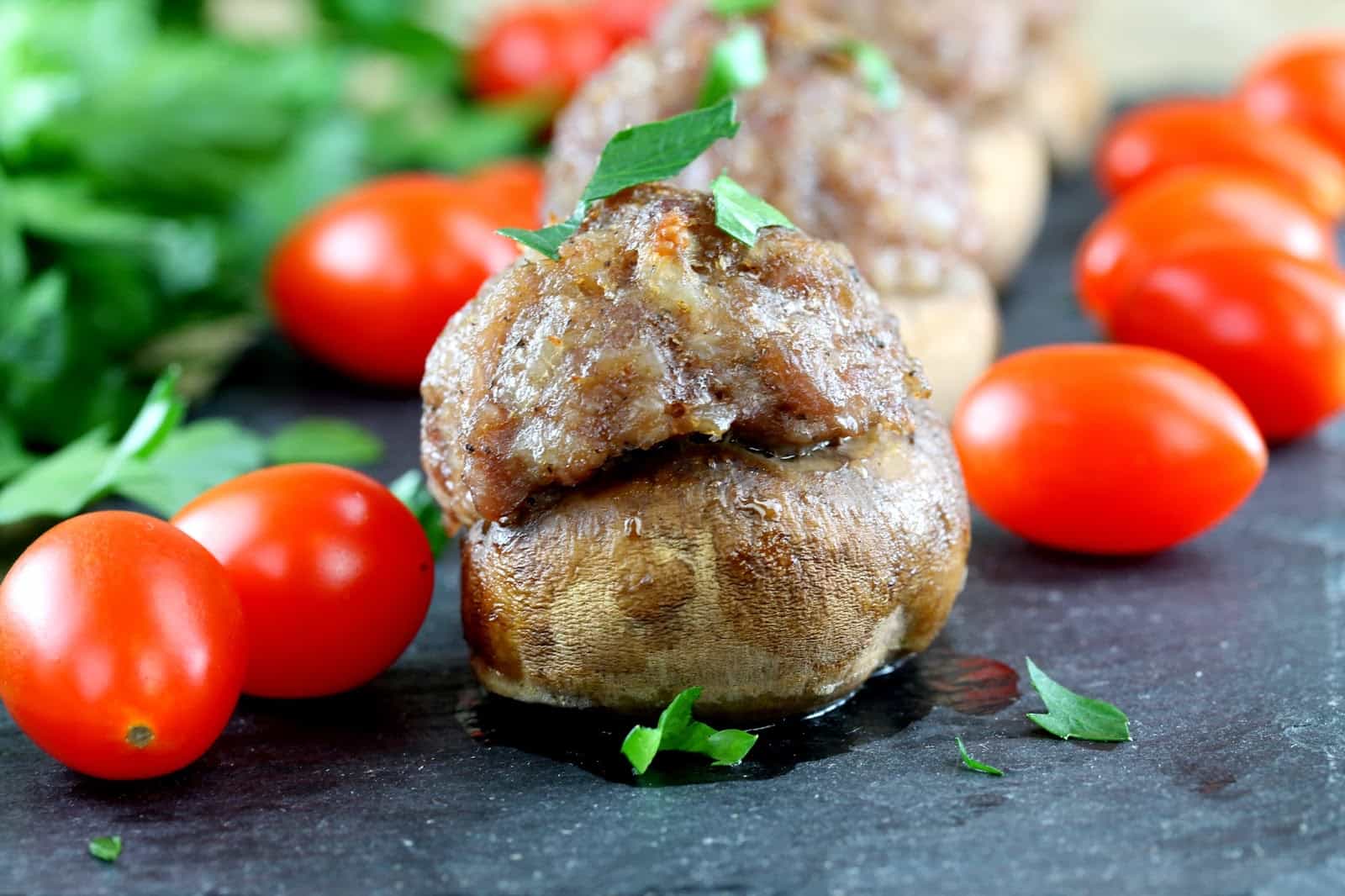 Sausage and Tomato Stuffed Mushrooms com - 73