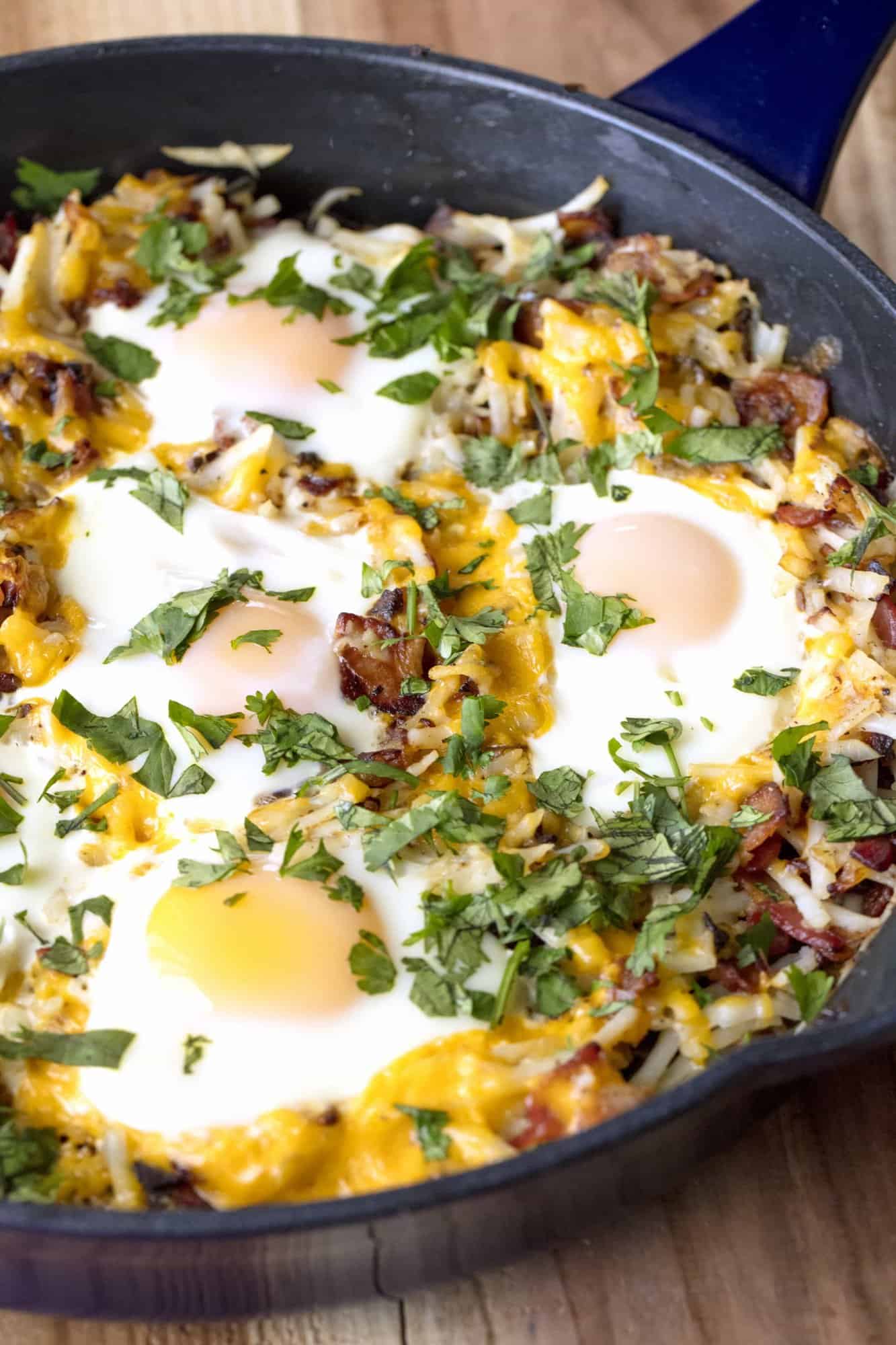 Sheepherder's Breakfast in a cast-iron skillet.