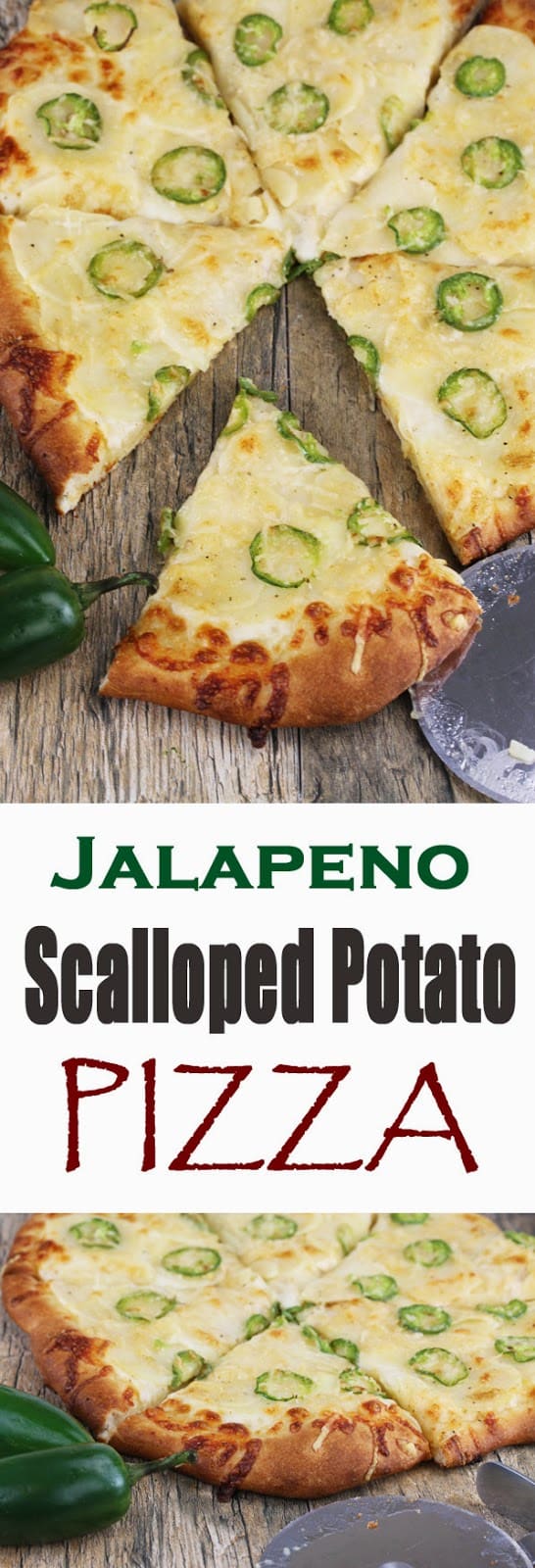 This recipe was inspired by a dish I created for my spicy Thanksgiving last year Jalapeno Scalloped Potato Pizza