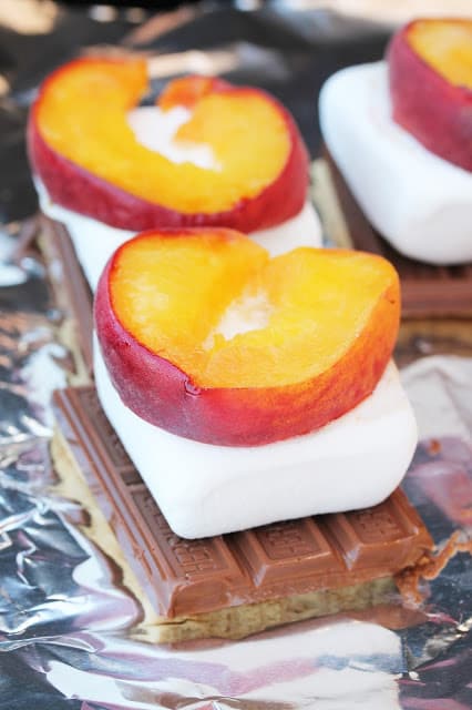 grilled peach s mores - 38