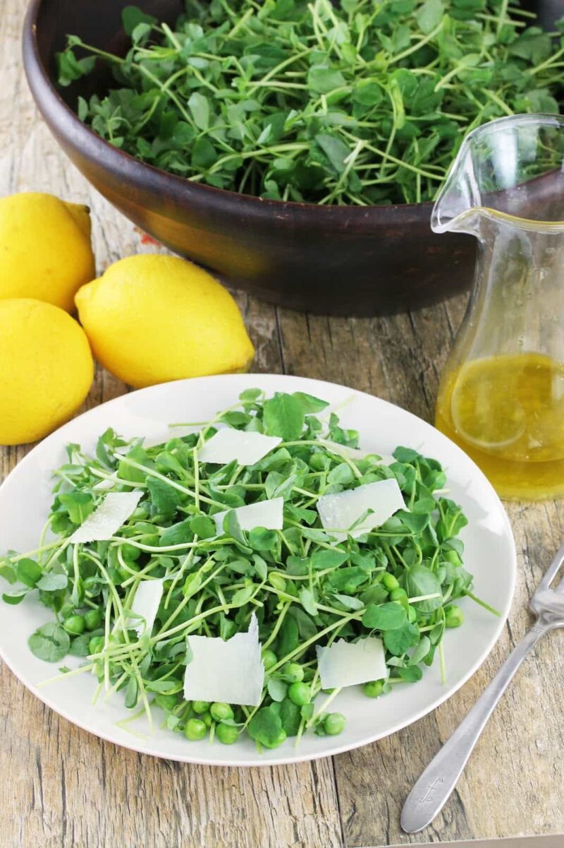 Pea Shoot Salad with Fresh Lemon Vinaigrette
