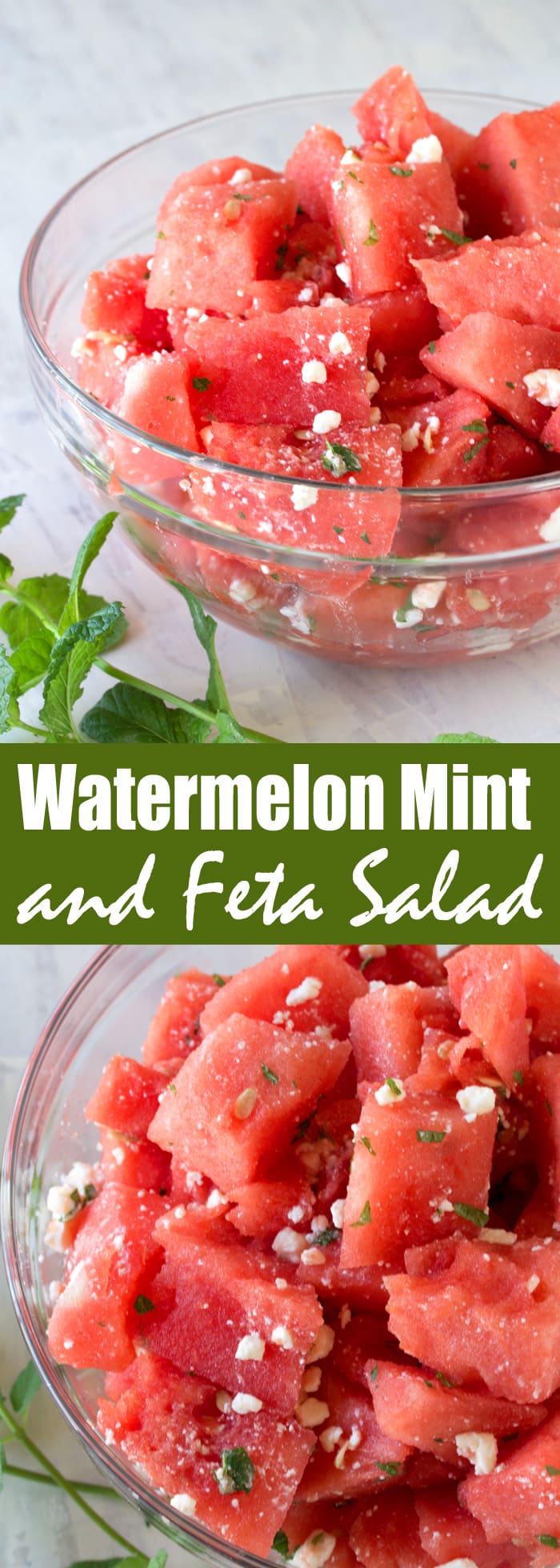 Serve simple summer watermelon up gourmet style with this Watermelon Feta Salad with Mint and Lemon. It's incredibly easy, and oh so tasty!