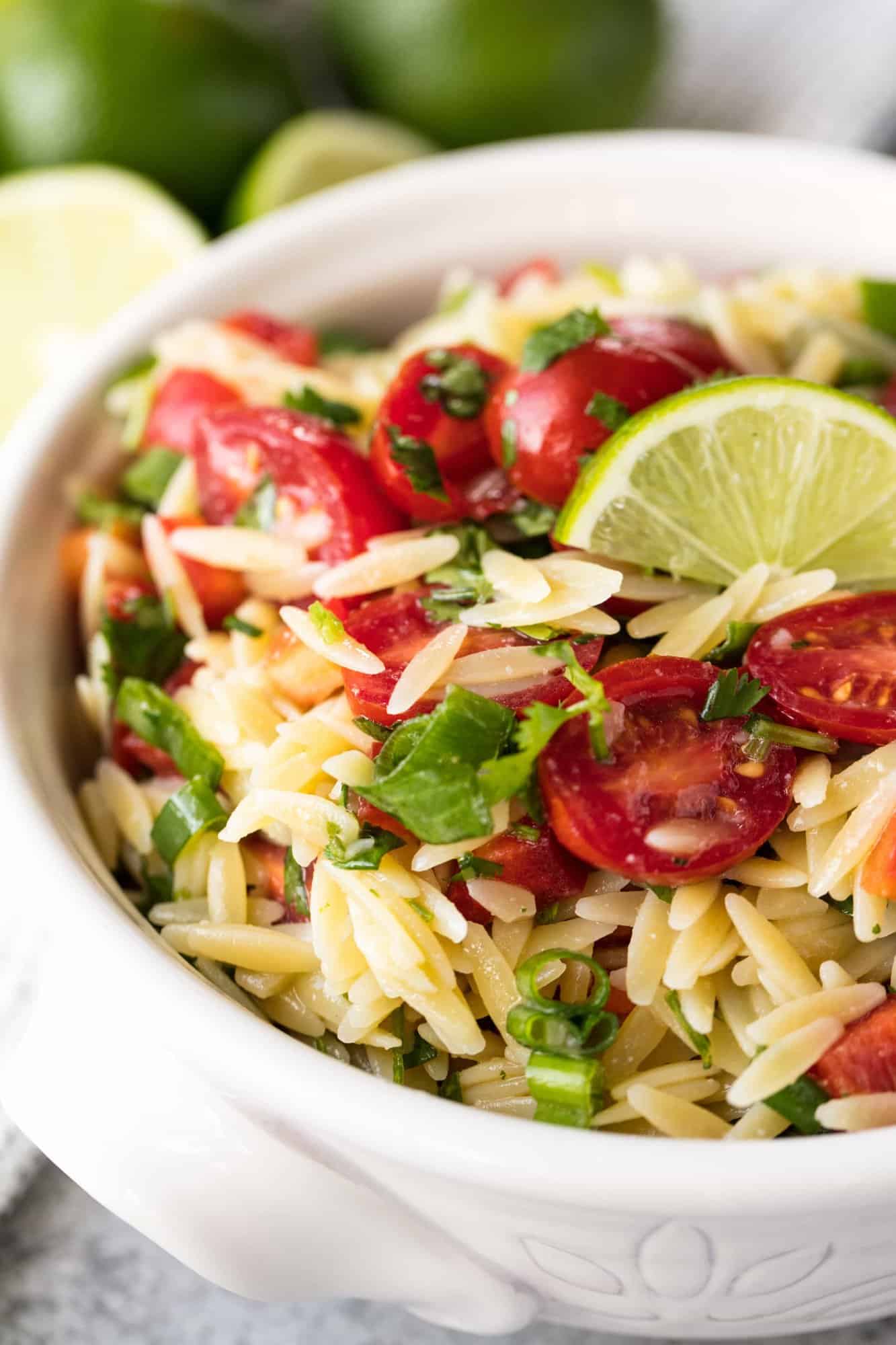 Cilantro-Lime Orzo Pasta Salad is light, refreshing, delicious, and perfect for picnics, potlucks, and backyard barbecues.