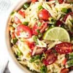 Cilantro-Lime Orzo Pasta Salad is light, refreshing, delicious, and perfect for picnics, potlucks, and backyard barbecues. 
