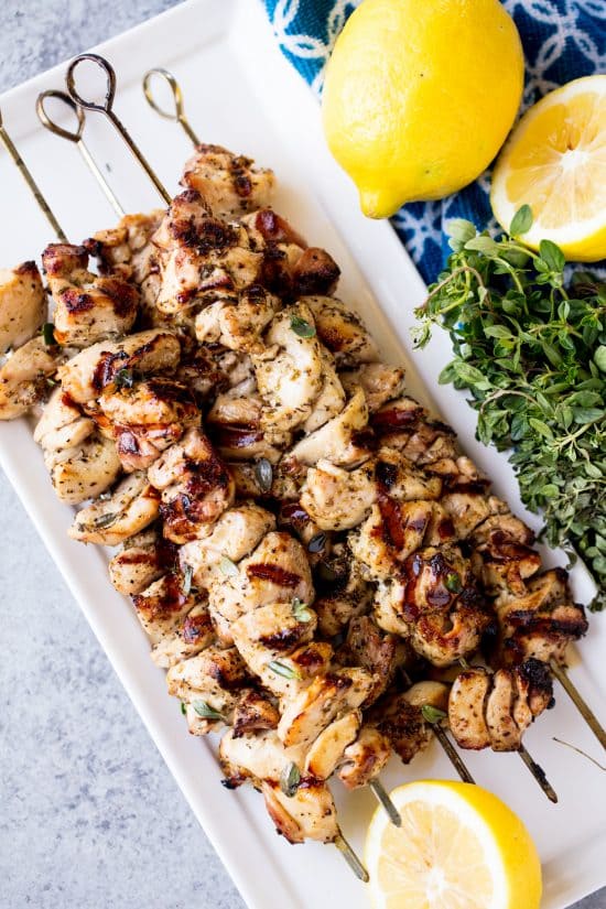 Grilled Lemon Herb Chicken Thigh Skewers - 91