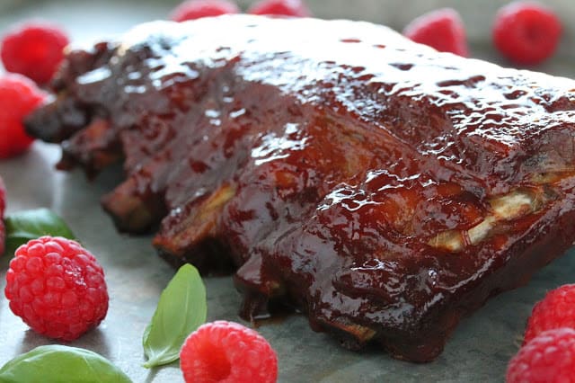 Raspberry chipotle baby back ribs