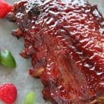 Raspberries are one of my favorite summer treats Slow Cooker Raspberry-Chipotle Baby Back Ribs