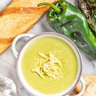 Roasted Poblano White Cheddar Soup