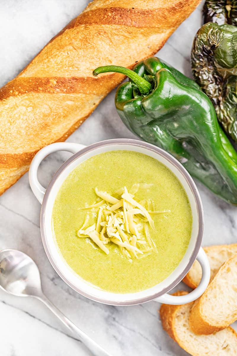 Roasted Poblano White Cheddar Soup