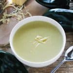 White Cheddar Poblano Soup from The Stay At Home Chef White Cheddar Poblano Soup