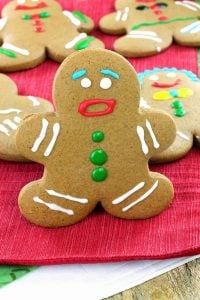 Classic old-fashioned gingerbread men cookies. Bust out your cookie cutter and make this classic Christmas treat!