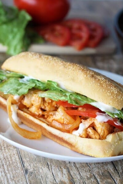 Quick and Easy Buffalo Chicken Sub Sandwiches