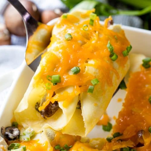 Savory Cheesy Chicken Crepes