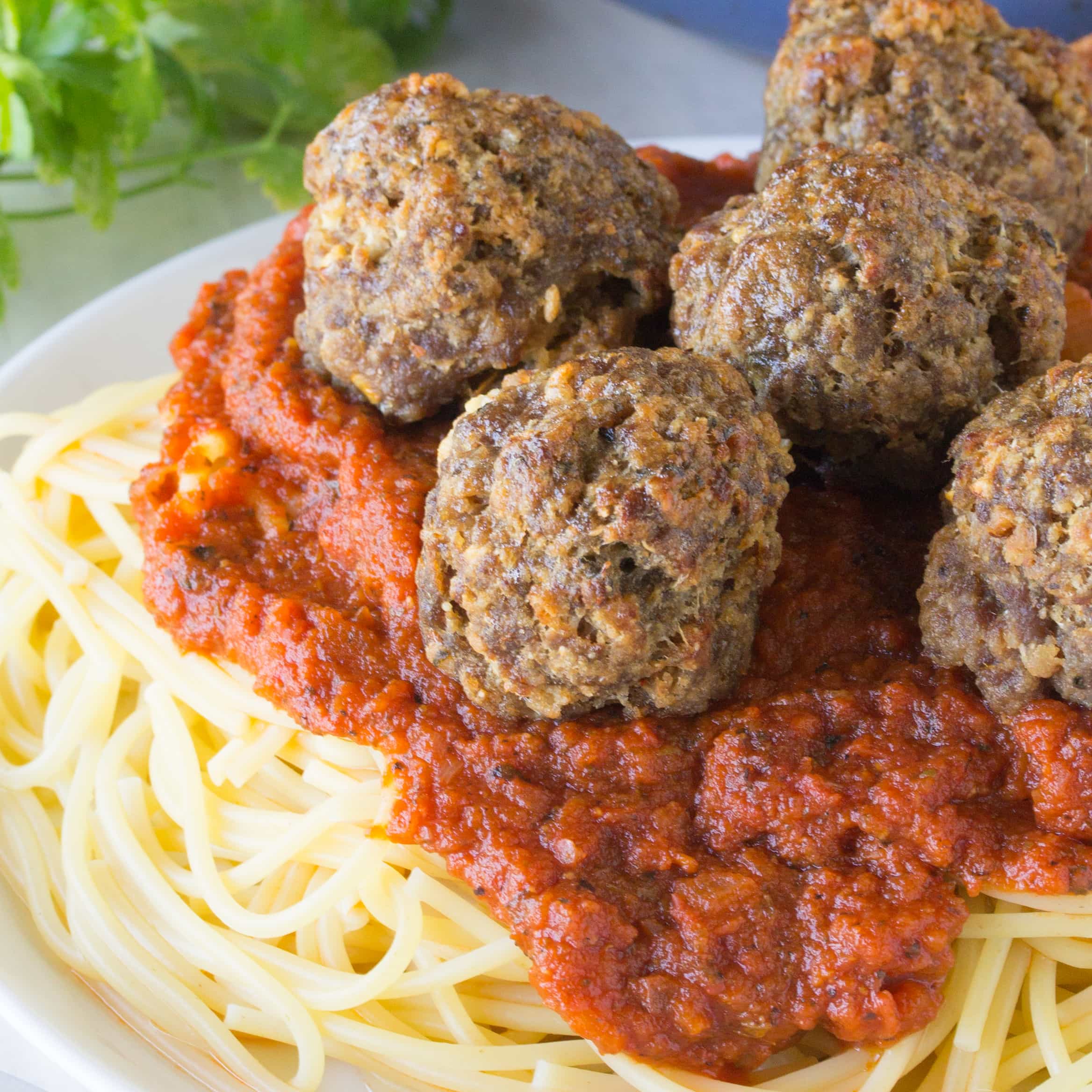 These are the best baked meatballs out there! A crispy crust and a juicy and flavorful center. These meatballs are sure to quickly become a family favorite!