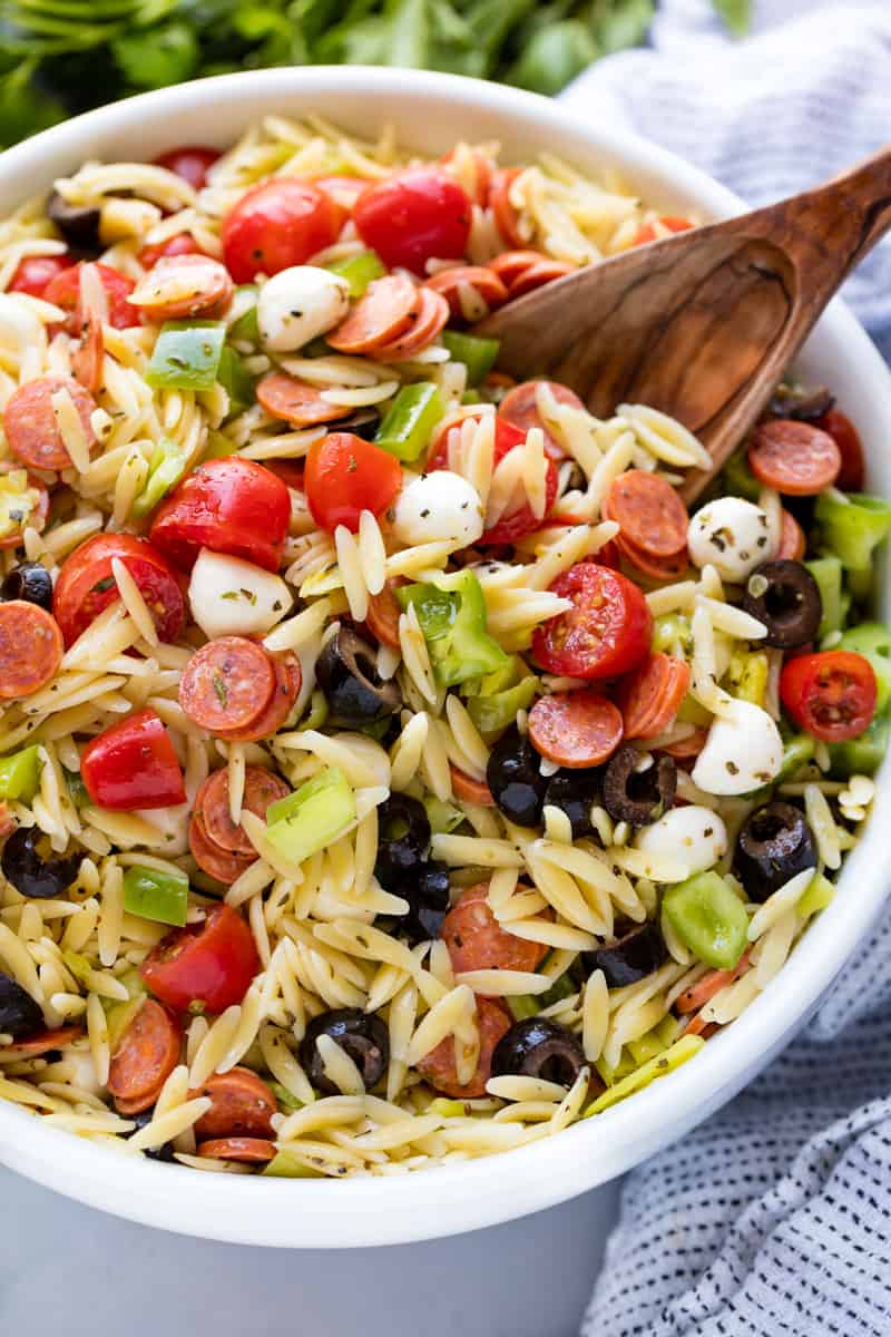  complete with a homemade dressing and mini pepperonis Italian Orzo Pasta Salad