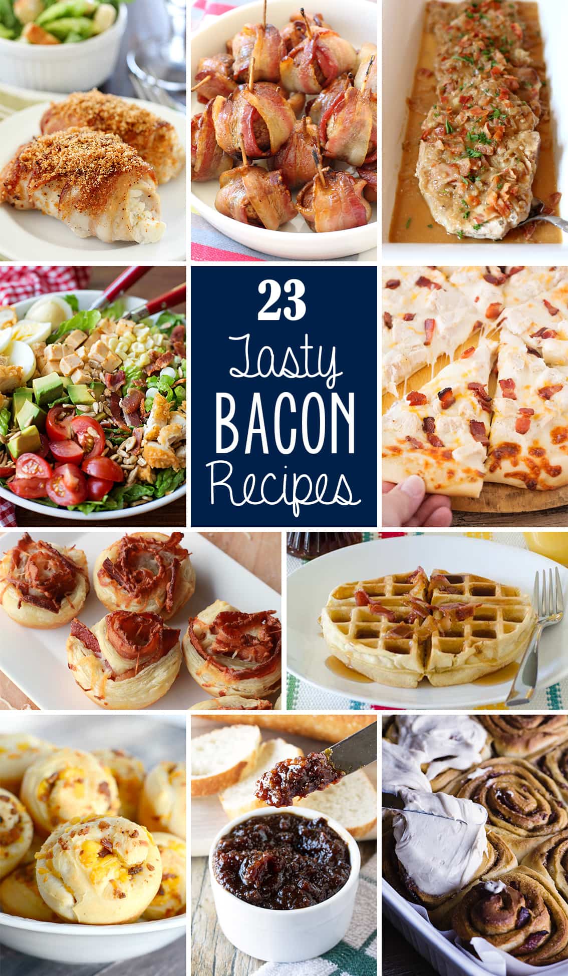 23+ Tasty Bacon Recipes for bacon lovers everywhere! From breakfast, to main dishes, to side dishes and desserts! Bacon can be a part of every meal!