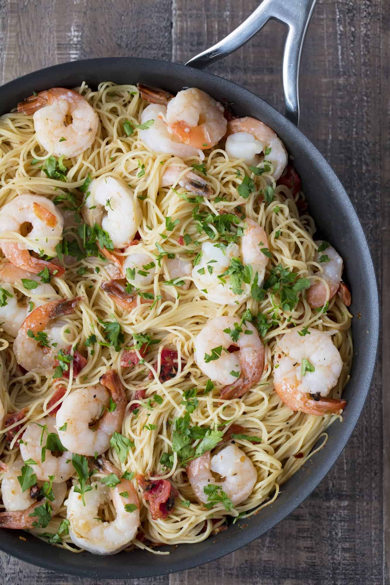 This Easy Creamy Tomato Shrimp Angel Hair Pasta is ready in just  Easy Creamy Tomato Shrimp Angel Hair Pasta