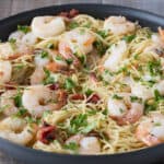 15 Minute Garlic Shrimp Linguine - The Stay At Home Chef