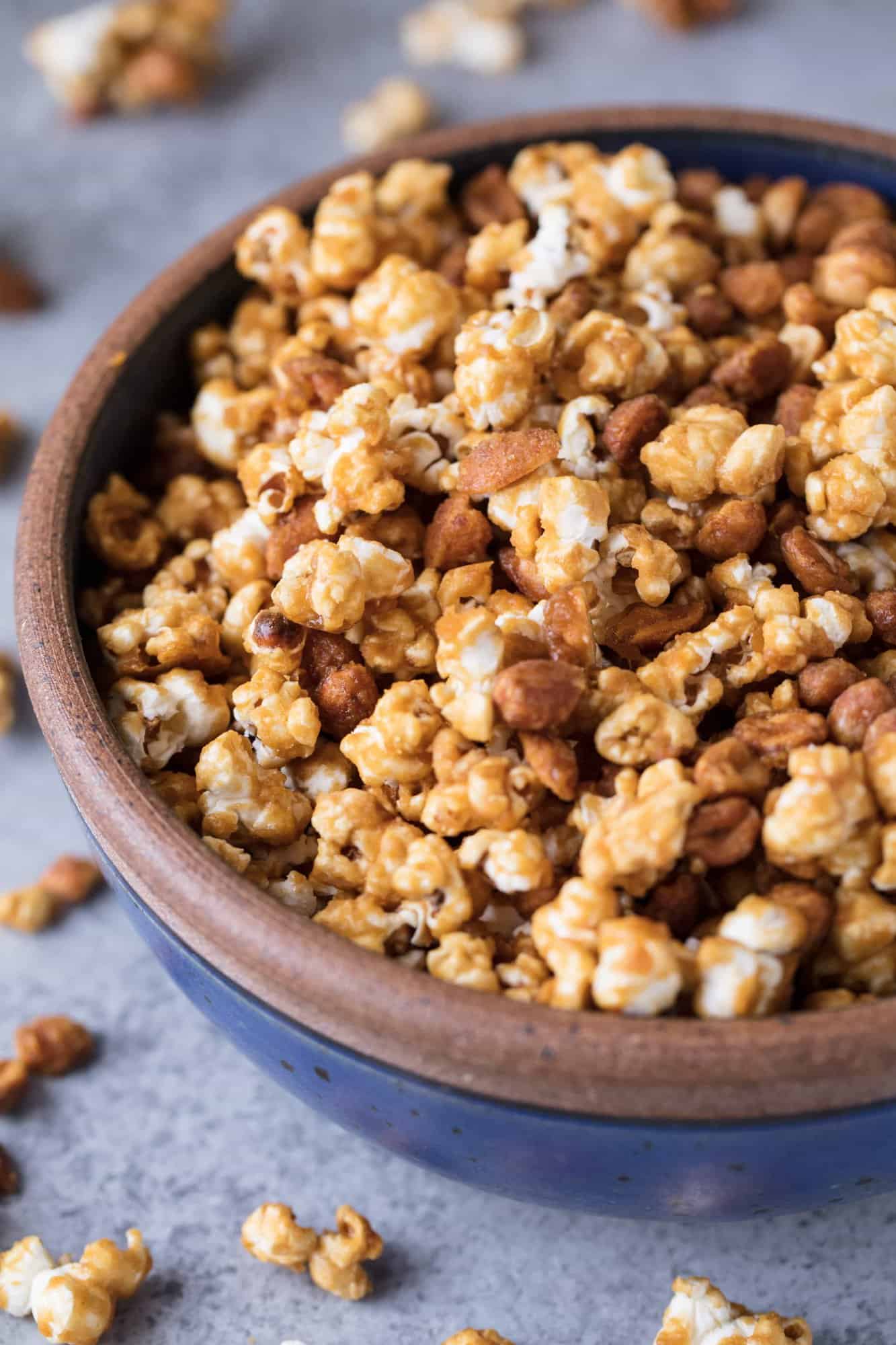 Amish Honey Roasted Caramel Corn is an updated honey twist on the simple old fashioned treat. Everyone loves caramel corn and this recipe starts with the kernels and ends with honey roasted caramel goodness.