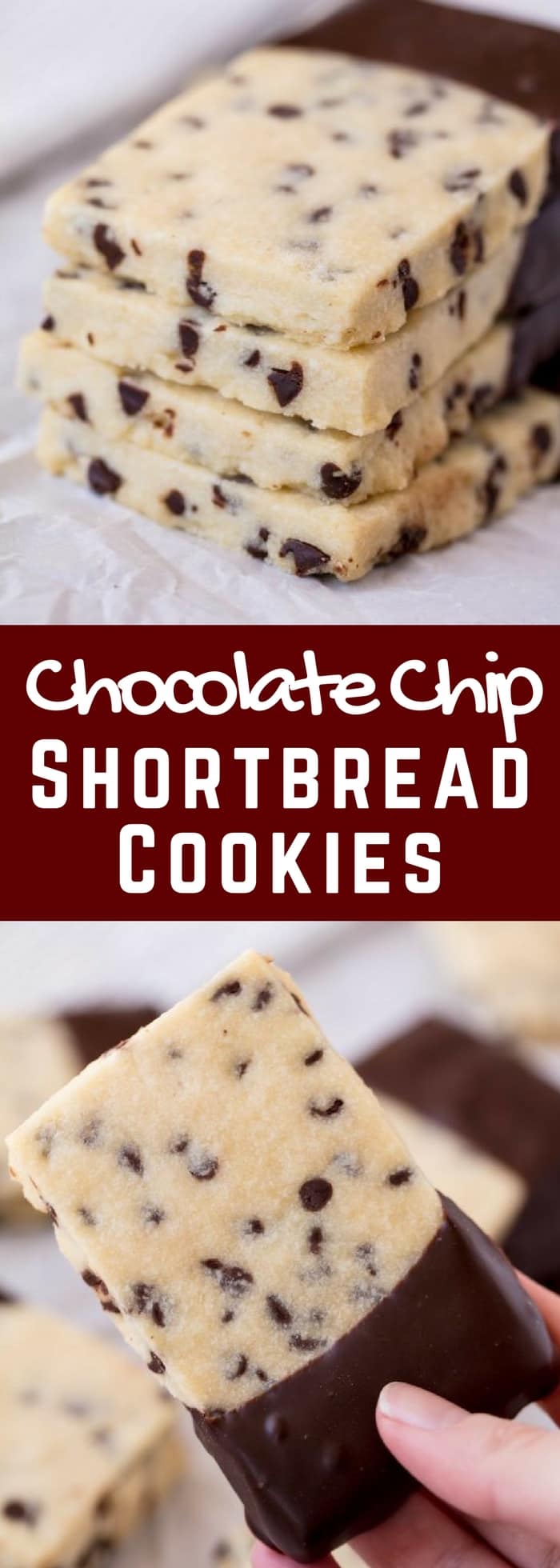 Chocolate Chip Shortbread Cookies are all the goodness of melt-in-your-mouth shortbread combined with a little bit of chocolate. Your family will love these easy tasty cookies!