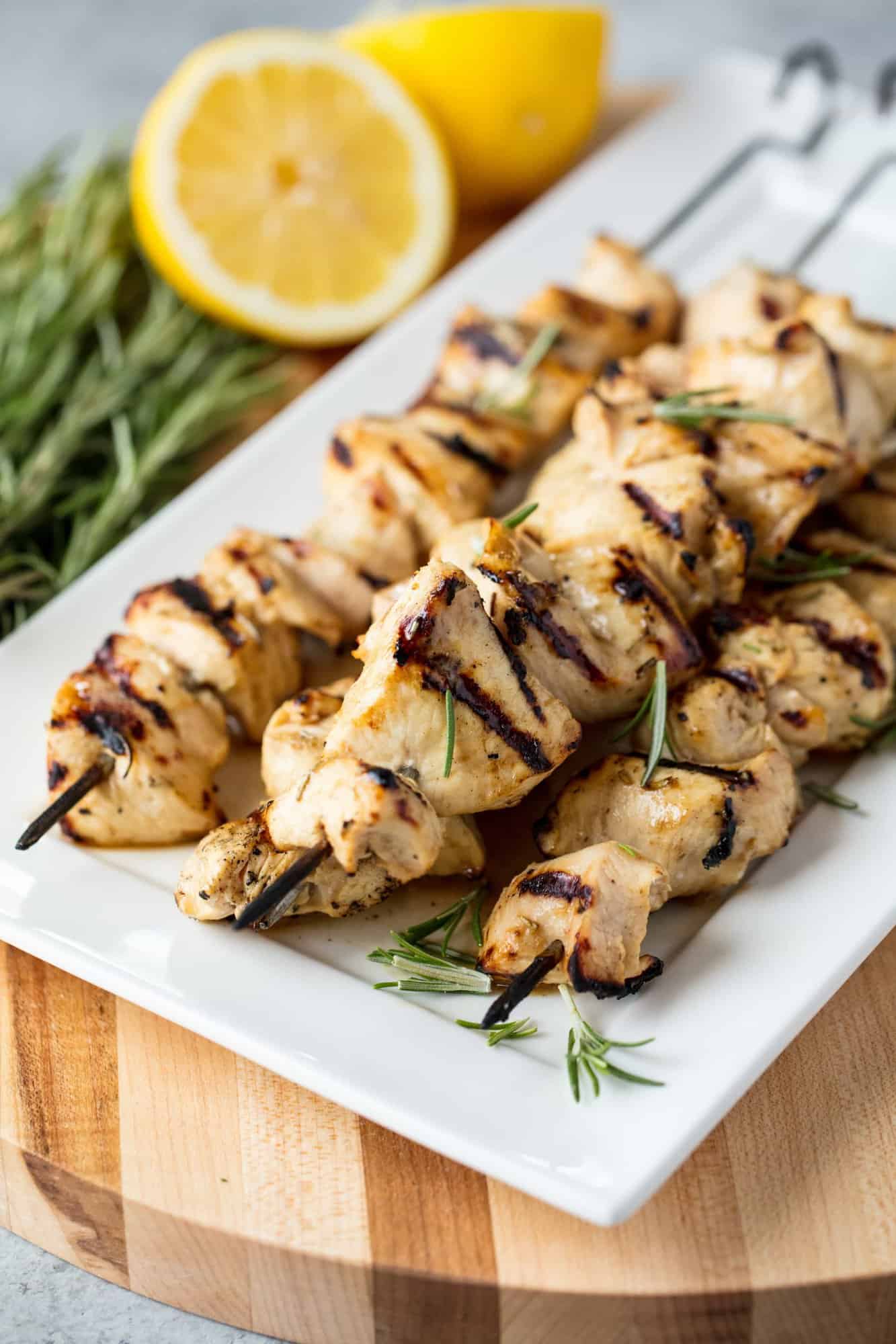 Rosemary Ranch Grilled Chicken Kabobs have the perfect marinade for the juiciest, flavorful and tender chicken kabobs for your summer backyard barbecues. This recipe will certainly impress!