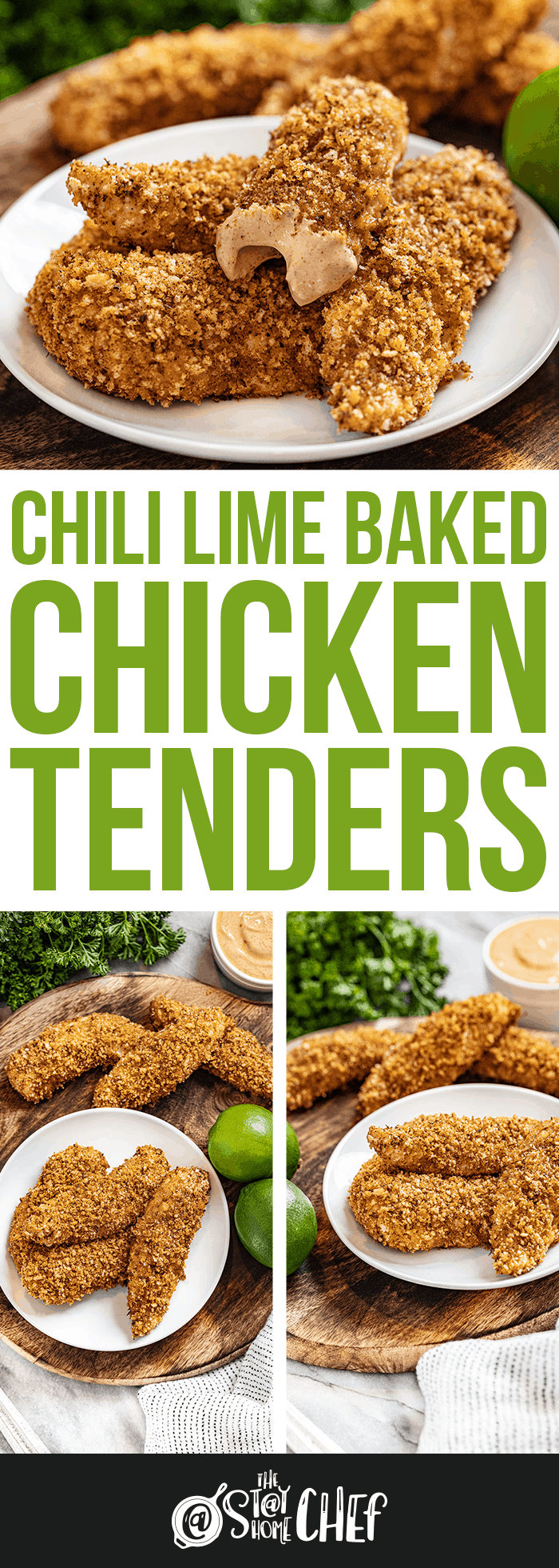 Photo Collage of Chili Lime Baked Chicken Tenders