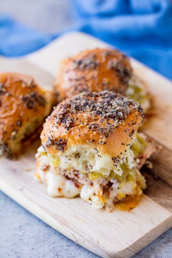 Southwest Hawaiian Roll Turkey Sliders on a cutting board