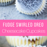 Fudge Swirled Oreo Bottom Cheesecake Cupcakes are a delicious twist on your standard cupca Fudge Swirled Oreo Bottom Cheesecake Cupcakes