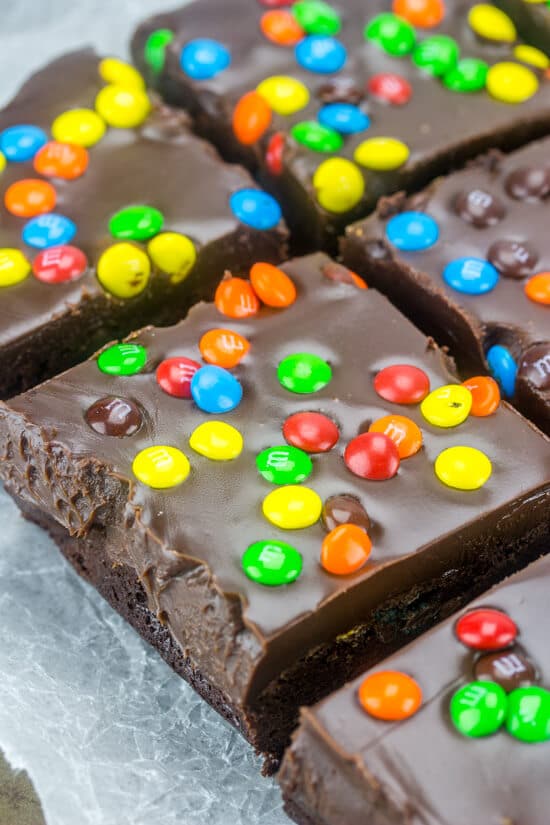 Homemade Fudgy Protein Brownies with M&Ms- Amee's Savory Dish